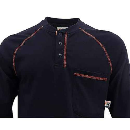 VATRENUS FR Shirts Henley 5.5oz 100% Cotton Flame Resistant Long Sleeve T-Shirts