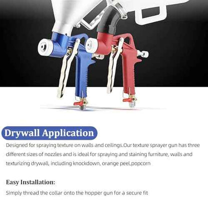 Texture Sprayer Nozzle Tips Set for Drywall Texturing Guns, 3 Sizes (3/16", "1/4", "5/16"), Silver, Metal, Gun Style