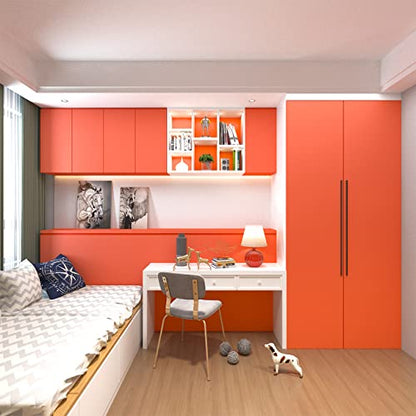 Bright Orange Wallpaper 88" X 16" Orange Contact Paper Peel and Stick Wallpaper Self-Adhesive Wall Paper Renter Friendly Wall Sticker Decoration for Girls Bedroom Bathroom Kids Room Walls