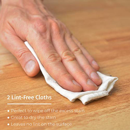 SamaN Staining Kit ? Includes Sponge, 2 Cloths and Gloves to Effectively Stain Wood
