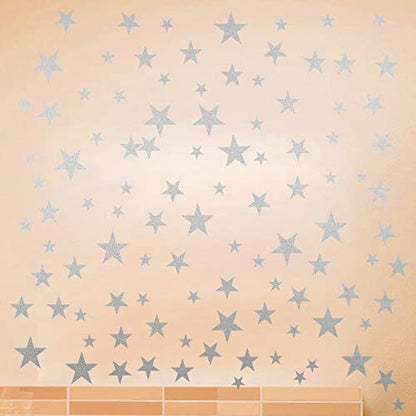 Star Wall Sticker Vinyl Decals for Nursery Bedroom Boys or Girls Room Playroom Classroom Living Room Silver 120pcs