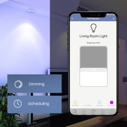 Feit Electric Smart Light Bulbs, 2.4Ghz WiFi Light Bulbs, No Hub Needed, Works with Alexa and Google, Dimmable 60 Watt = LED 9W, OM60/950CA/AG/3, 5000K Day Light, 3 Pack