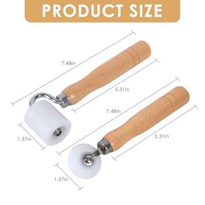 Wallpaper Smoothing Roller, Rubber seam roller, wheel roller Corner Seam Roller for wallpaper, wood hand wallpaper roller pack of 2