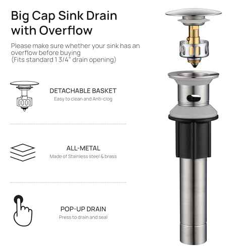GAGALIFE Bathroom Faucet 1 Hole, Brushed Nickel Bathroom Sink Faucet with Metal Pop-up Drain Supply Lines and Deck, Modern Waterfall Bathroom Faucets Single Handle, JJL-MP-7001BN