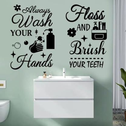 Bathroom Decals Sticker Peel and Stick Wall Decals Vinyl Quotes Art Stickers Positive Stickers Toilet Rules Wall Decor Vinyl Quote Wall Decor for Home