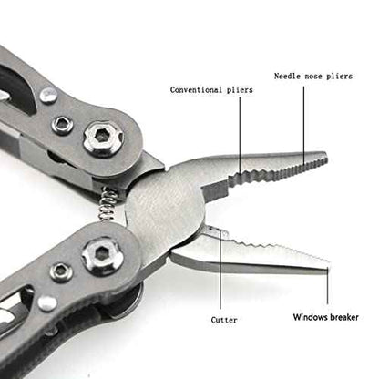 Small Multitool Pliers,Outdoor Pocket Multitools Mini Pliers,Best Gifts for Mens, Boys, Birthdays, Christmas, Friends, 15 In 1 Stainless Steel Accessible Tools(Grey)