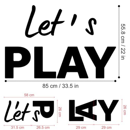 Let's Play Wall Decals Kids Room Wall Stickers, Removable Vinyl DIY Wall Murals Wallpaper for Nursery Children Baby Kids Boys Girls Bedroom Living Room Home Decoration