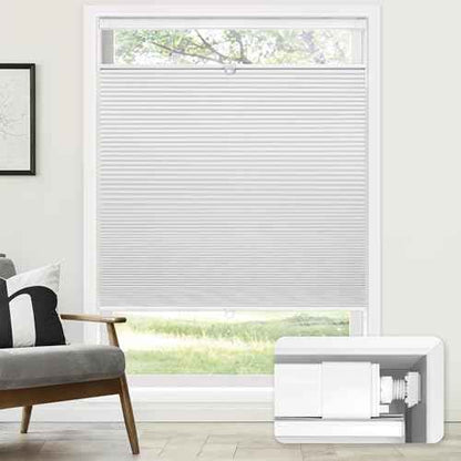 LazBlinds No Tools No Drill Cordless Cellular Shades, Top Down Bottom Up (TDBU) Honeycomb Shades for Home, Blackout Light Blocking Thermal Insulation Blinds for Windows, 28" W x 48" H, White