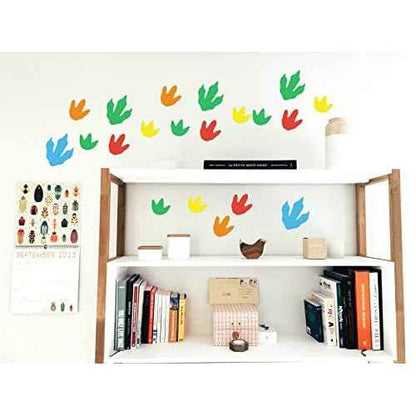 Dinosaur Footprints Wall Decals, Dinosaur Tracks Decal for Kids Room Removable Birthday Party Wall Decor Decals, 2 Size,60 Pcs Per Pack