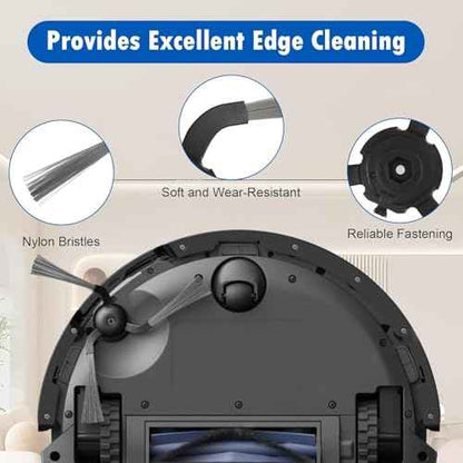 Replacement Parts Compatible with eufy Robot Vacuum C10, 8 Filter Sets + 8 Side Bruhses + 2 Rolling Brushes + 8 Dust Bags accessories for C10 with Self Emptying