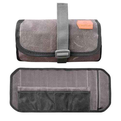 Roaring Fire EDC Pouch Pocket Organizer for Men, Multitool Pouch Waxed Canvas Mini Tool Roll Bag for EDC Gear Tools Knives Survival Kits