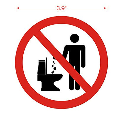 dealzEpic - Do Not Litter in Toilet/Do not Throw Trash in the Toilet Sign - Self Adhesive Peel and Stick Waterproof Vinyl Decal - 3.94 inches in Diameter | Pack of 4 Pcs
