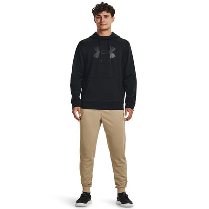 Under Armour mens Armour Fleece Big Logo Hoodie, (001) Black / / Black, X-Small