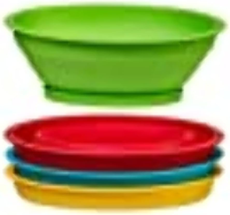 Progressive International Collapsible Mini Small Compact Multi Colored Fruit Vegetable Colander Strainer Water Drainer Set