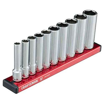 CRAFTSMAN V-SERIES Socket Set, Deep MM, 1/4 Inch Drive, 10 Piece (CMMT17515V)