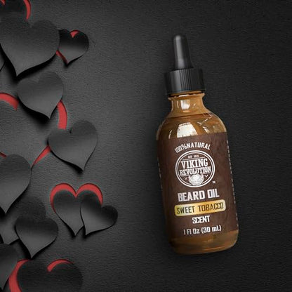 Viking Revolution Sandalwood Beard Oil for Men - Natural Mens Beard Oil with Argan Oil and Jojoba Oil - Beard Softener, Strengthens and Moisturizes - Beard Conditioner for Men (Sandalwood, 1 Pack)