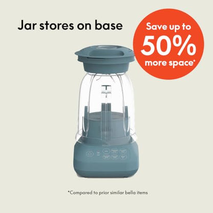 bella 10 Speed Countertop Blender, Juicer & Smoothie Maker, Fits-anywhere™ Kitchenware, Slim Flip & Store Design, Dishwasher Safe 48oz Capacity Pitcher & Lid, Stainless Steel Blade, 450 Watt, Oatmilk