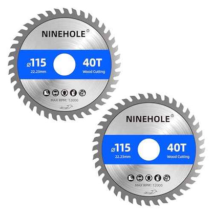2pack 4-1/2Inch 40T Circular Saw Blade with 7/8-Inch Arbor, TCT Carbide Tipped Teeth for Cutting Wood Plastic Composite Materials (Reduce Ring 5/8 inch)
