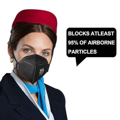 NIOSH Approved N95 Face Masks Particulate Respirators, Pack of 25 N95 Masks, Individually Wrapped, Black