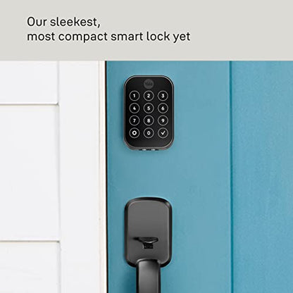 Yale Security Assure Lock 2 Deadbolt, Black Suede Keyed Smart Entry Door Lock with Wi-Fi Connected Keypad for Code Entry and Remote Access, YRD410-WF1-BSP
