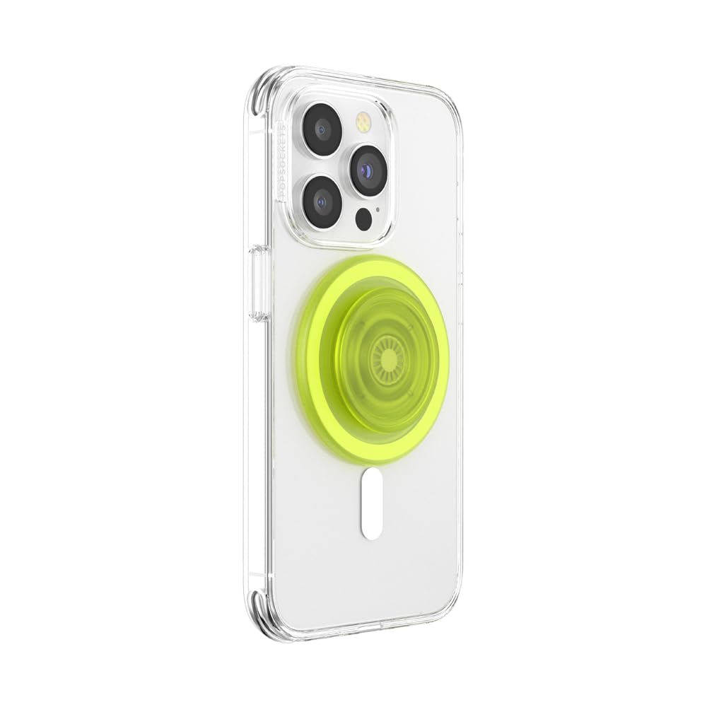PopSockets Phone Grip for MagSafe with Kickstand, Magnetic Stand, Swappable Top, Secure Hold for iPhone MagSafe Cases, Phone & Tablet Grip - Clear