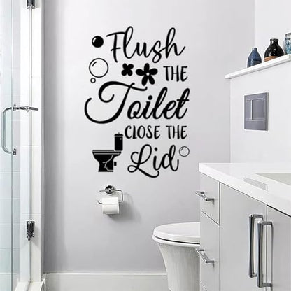 Bathroom Decals Sticker Peel and Stick Wall Decals Vinyl Quotes Art Stickers Positive Stickers Toilet Rules Wall Decor Vinyl Quote Wall Decor for Home