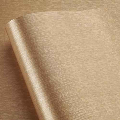 LACHEERY Brushed Stainless Steel Contact Paper for Kitchen Appliances Metallic Gold Wallpaper Peel and Stick Modern Waterproof Self Adhesive Metal Look Contact Paper for Fridge Dishwasher 15.8"x80"