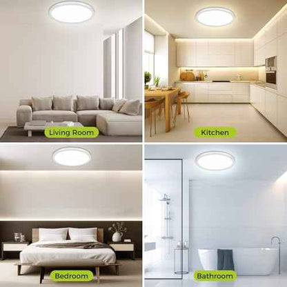 20Inch Big Dimmable Flush Mount LED Ceiling Light Fixture, 3000K-4500K-6000K 3 Color Selectable Ceiling Lamp 45Watt 4500LM Low Profile Ceiling Light for Kitchen Bedroom Hallway Porch