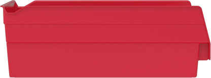 Akro-Mils 30130 Plastic Shelf Bins, Heavy Duty Storage Bins for Garage, Closet, and Drawer Organization, 12" x 6-1/2" x 4", Red, 12-Pack