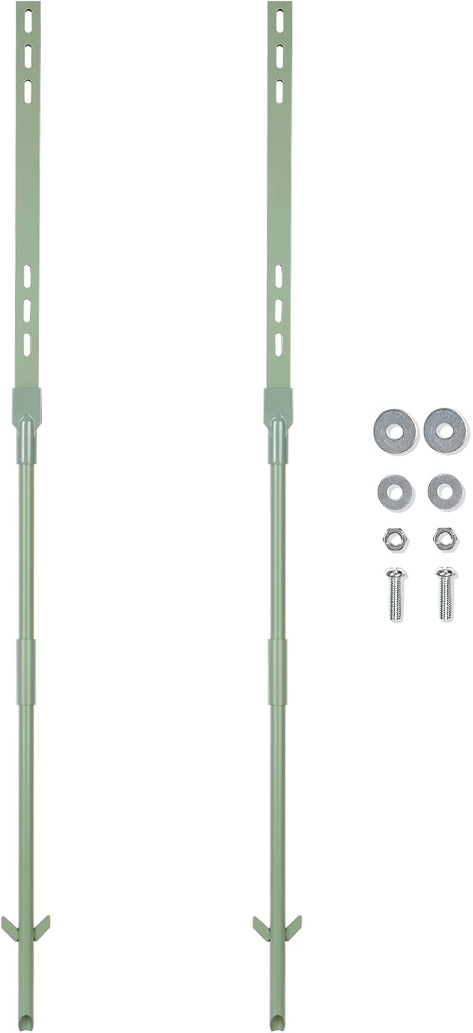 48 inches Yard Sign Stakes, 2 Pcs Metal Stakes, Green Yard Sign Holder, Sturdy Rustproof Signs Posts, for Outdoor Lawn Garden Parking Garage, Fits 10x14 Inch Signs (Not Included)