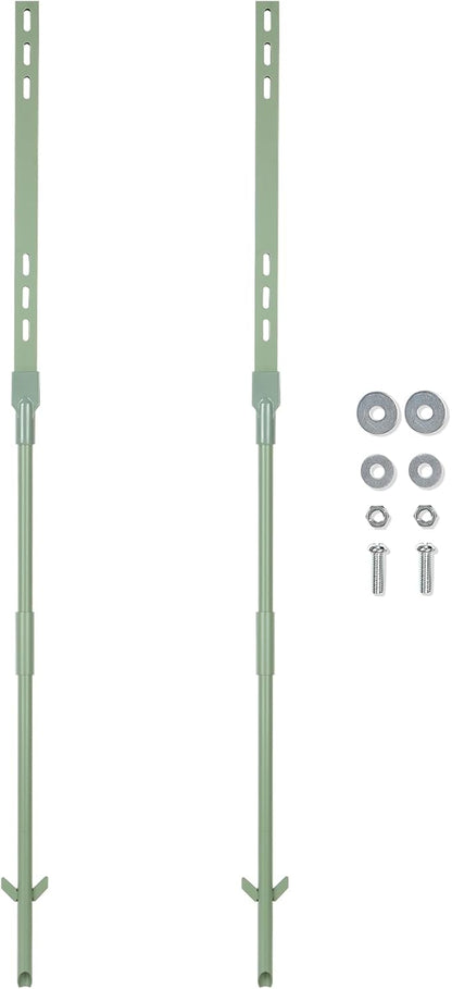 48 inches Yard Sign Stakes, 2 Pcs Metal Stakes, Green Yard Sign Holder, Sturdy Rustproof Signs Posts, for Outdoor Lawn Garden Parking Garage, Fits 10x14 Inch Signs (Not Included)
