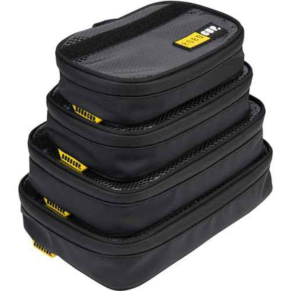 ROBOCUP Organization Storage Pouch Set of 4 with Waterproof Zippers, Grab Handle, Heavy Duty Materials, Reinforced Stitching, Hook&Loop Patch Areas. Perfect for Work, Home and Travel
