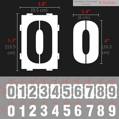 Stencilogy¢ç Interlocking Number Stencil Set ? 20 Reusable Pieces for Numbers 0?9 ? Durable 10 Mil Plastic ? for Wood, Walls, Signs, Crafts (4 Inches)