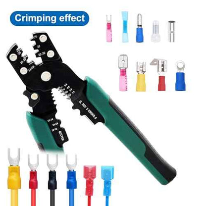 Wire Crimper Tool with Stripper Cutter,Multifunctional Stripping Crimping Pliers Terminal Pliers and Crimping Tool
