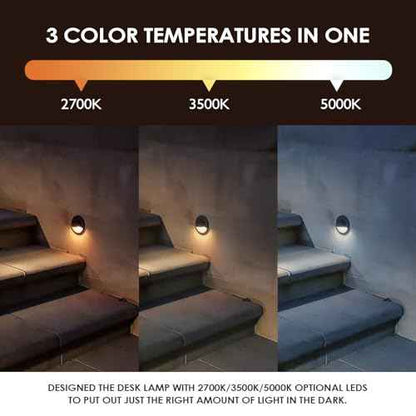 LED Low Voltage Deck Lights Outdoor Waterproof,6-Pack 3CCT Deck Lighting Fixtures Landscape Step,3W,12V-24V AC/DC Die-cast Aluminum Housing Fence Lamp Wired 2700K/3500K/5000K (Black)