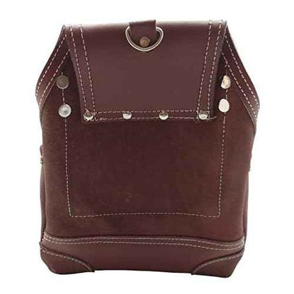 Heavy Duty Tool Pouch | Carpenters Tool Pouch 3350, Brown, Oil-Tanned, 10 Pockets, 2 Hammer Holders, Reinforced Seams