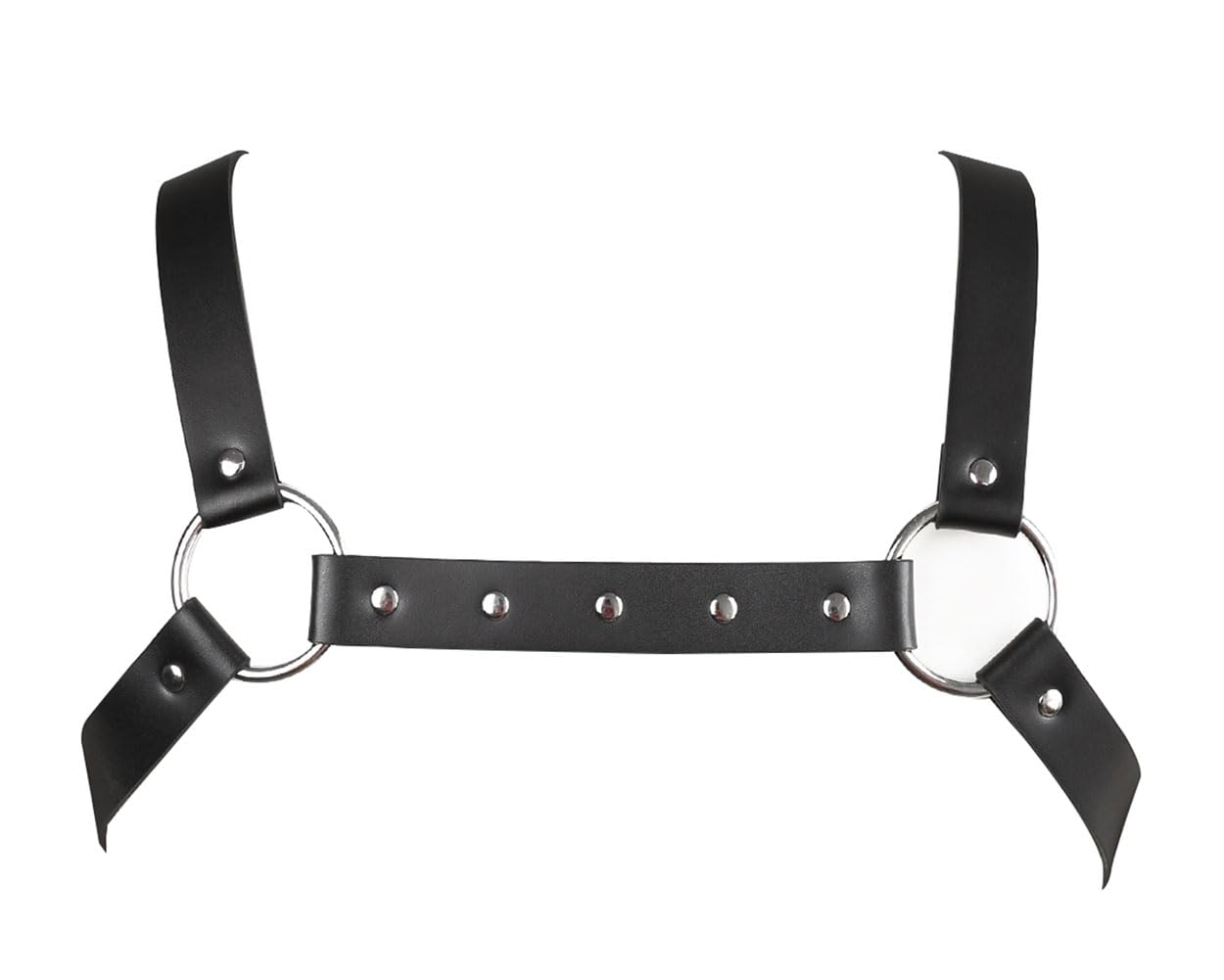 EeAmzQc Men's Black Punk Leather Body Chain Chest Harness Shoulder Straps Adjustable Medieval Guards for Knight Shrug Belt Costume Outfit