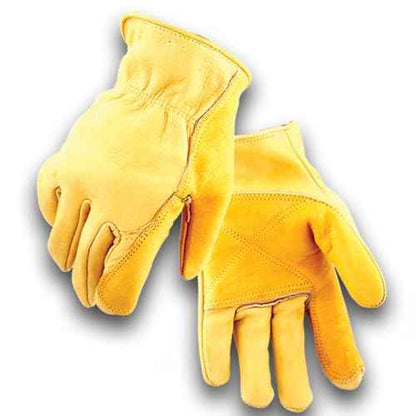Iron Fencer Leather Work Glove- 207 X-Large Cowhide Leather Fencing Gloves for Men Heavy Duty Double Palm, Guantes de Trabajo, Ranch, 207XL