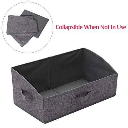 5 Pack Trapezoid Large Foldable Closet Storage Bins with Handle, Fabric Storage Organizer Cube Cloth Containers Linen Box Shelf Baskets for Clothes Clothing Shelves Wardrobe