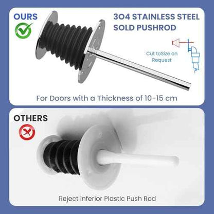 Walk-in Cooler Door Handle, Heavy-Duty Latch Set with Interior Release, Offset -1/8 in to 1/4 in(Flush) and 5.9" Solid Metal Interior Release Handle, Closer Complete Kit for Freezer Rooms, Silver