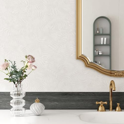Mirror Frame Border Rustic Wood Wallpaper Border Peel and Stick Bulletin Board Borders Removable Waterproof Mirror Borders Bathroom Tile Sticker Wall Tape Trim for Kitchen Dark Grey 3"x197"