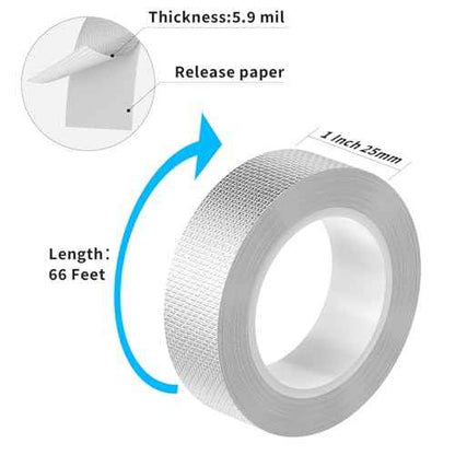 Fiberglass Aluminum Foil Tape 1 Inch x 66 Feet (5.9mil) ? Heavy Duty HVAC Metal Tape,High Temp Waterproof Insulation Adhesive for Ductwork, Furnace, Dryer Vent, AC, Pipe Sealing & Repair