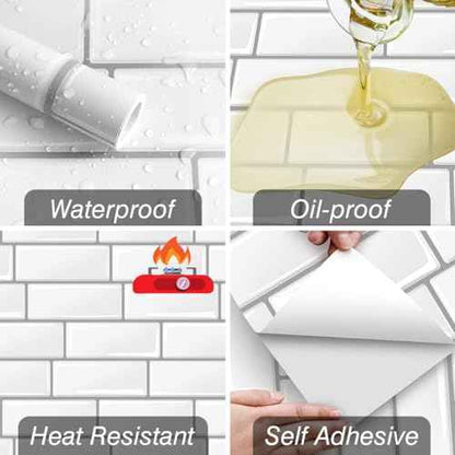 Livebor Peel and Stick Backsplash Wallpaper Kitchen Wallpaper 11.8inch x 78.7inch Tile Peel and Stick for Kitchen Countertop Tile Backsplash Contact Paper Waterproof Self Adhesive for Bathroom Vinyl