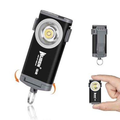 WUBEN G2 EDC Flashlight Rechargeable, Super Bright 500 Lumens Keychain Flashlight, 5 Modes LED Pocket Flashlight Compact, Small Mini Magnetic Work Light with Clip for Camping, Everyday Use (Black)