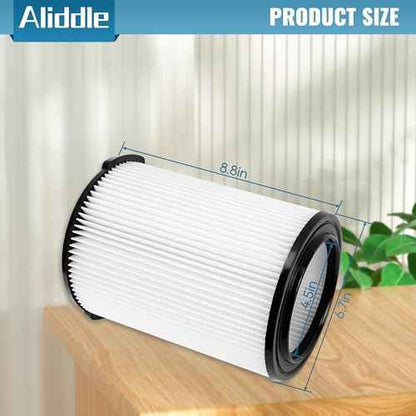 Standard Wet or Dry Vac VF4000 Filter Replacement Compatible with ridgd 5-20 Gallons Vacuum Cleaner, Husky 6-9 Gal WD5500 WD0671 RV2400A RV2600B,4 Pack Dust Filters for Vacuum Cleaners