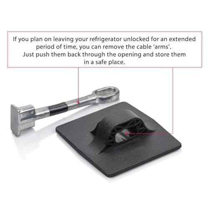 Refrigerator Door Lock with Padlock, Black