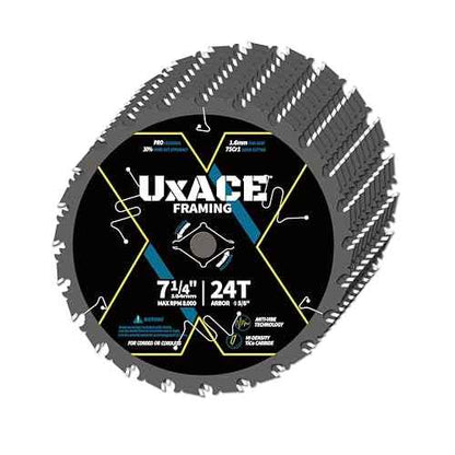 7-1/4-Inch 24-Tooth Circular Saw Blade with 5/8-Inch Arbor, Framing Wood Cutting, Carbide Tip, Thin Kerf, for Plywood, MDF, OSB, Laminated, 10 Pack