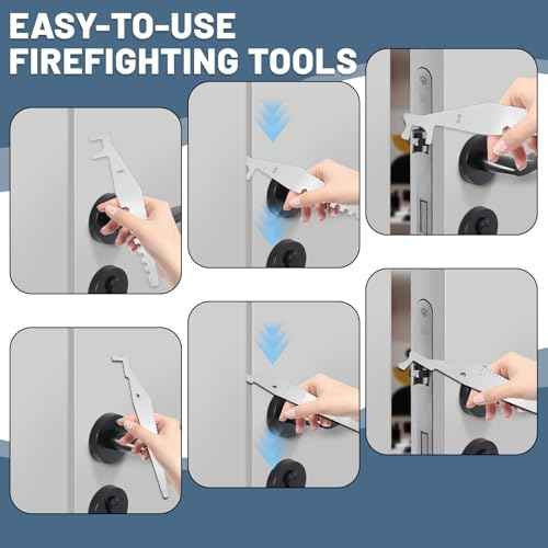 6Pcs Firefighting Tools, Multipurpose Leverage Tools, Spring Steel Multitools Pry Tool Set