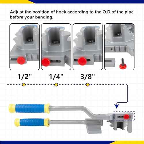 Wostore Tubing Bender 3 in 1 Tube Bender 180¡Æ For Tubing 1/4",3/8", 1/2", Bending Copper, Aluminium, Soft Thin Stainless Tubes For HVAC
