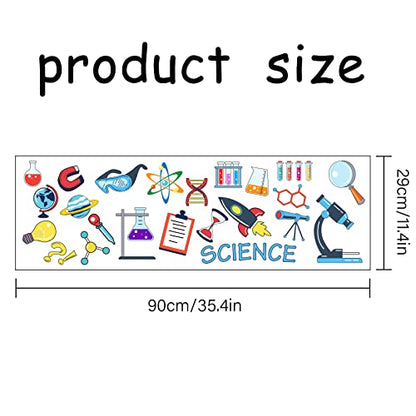 OLYCRAFT 23Count Science Element Wall Sticker Science & Lab Supplies Pattern Wall Decal Peel PVC Wall Decoration Stickers for Classroom Living Room Bedroom(11.4¡¿35.4 inches)